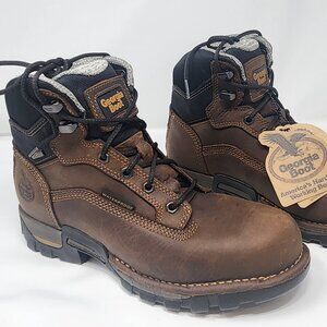 Georgia Boots Eagle One Men's 9.5 Brown Leather Soft Toe Work Lace Up GB00312